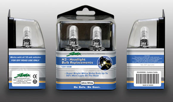 Street FX 1045557 H-3 SFX Bulbs 12V 55/60W Headlight Bulb - 2 Pack