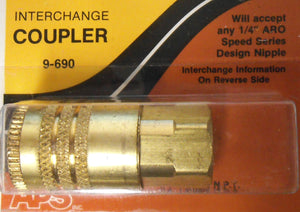 9-690 1/4" ARO Speed Series Design Nipple Interchange Coupler FREE SHIPPING