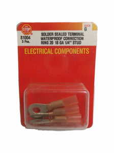 One Stop Brand 81004 Solder Sealed Terminal Waterproof Connection Ring 1/4" stud