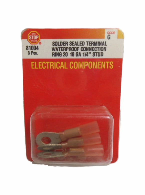 One Stop Brand 81004 Solder Sealed Terminal Waterproof Connection Ring 1/4