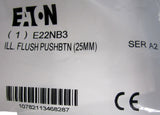 Eaton E22NB3 25MM Green Illuminated Flush Non Metallic Push Button Operator New!