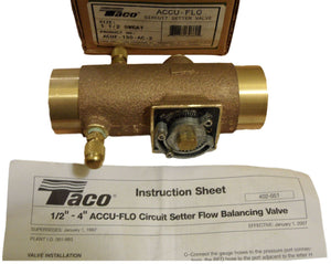 Taco ACUF-150-AC-2 1-1/2" Sweat ACCU-FLO Balancing Valve