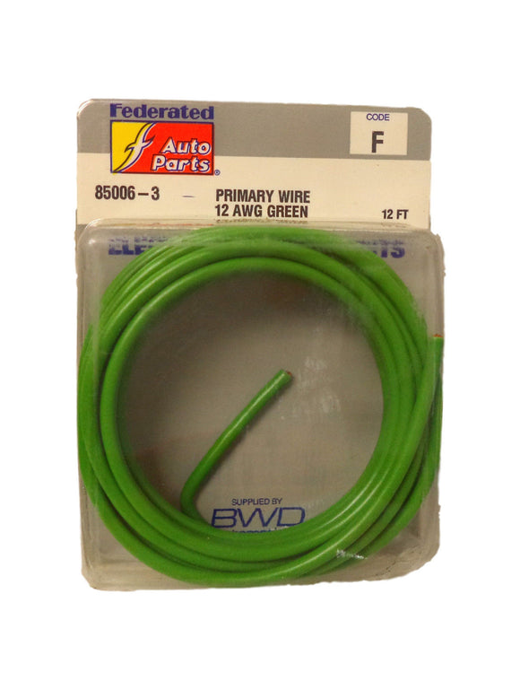 Federated Auto Parts 85006-3 850063 Primary Wire 12 AWG Green 12 Feet Code F