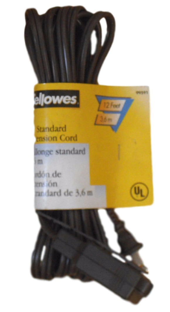 Fellowes Brown 12' Standard Extension Cord 3 Ports 99591 New!