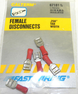 Calterm 67181 .250" Tab Width 12-16 AWG, Female Disconects 5 Pcs