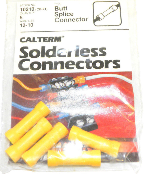 Calterm 10210 (CP-21) Wire Size 12-10 Butt Splice Connector One PKG Of 5 Pcs