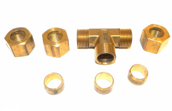 Big A Service Line 3-16480 Tee Connector Fitting 1/2