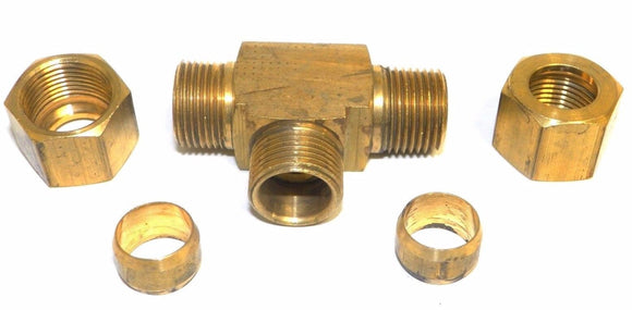 Big A Service Line 3-171860 Brass Pipe, Tee Fitting Kit 1/2