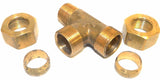 Big A Service Line 3-171928 Brass Pipe, Tee Fitting Kit 3/4" x 1/2"