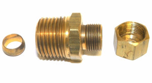 Big A Service Line 3-168680 Brass Pipe, Reduction Male Connector 1/2" x 3/8"