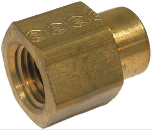 Big A Service Line 3-21942 Brass Pipe, Female Reducing Coupling 1/4" x 1/8"