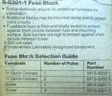 Bussman Fuses Automotive Fuse Block 1 Pole BP/S-8301-1 for 1/4" x 1-1/4" Fuses