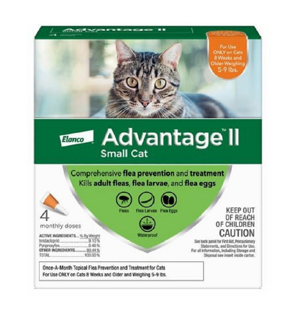 Elanco 724089202086 Advantage II 4 Month Supply Flea Topical Treatment for Cats