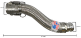 Hose Master CA316A&D 316 Stainless Steel Flexible Metal Hose 18" Length, 2.5" ID