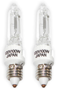 Mini-Candelabra JD120V100W 120V 100W E11 Halogen Light Bulb, Clear 2 Pcs