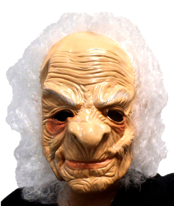 Halloween Hairy Old Person Wrinkled Mad Scientist  Latex Mask 1411