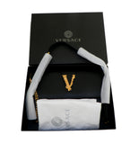 Versace 1006264 Grainy Medium Chain Crossbody Bag Black