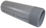 Spears PVC Fitting, Nipple Thread on One End Gray, 2" NPT Male x Socket SCH80 7"
