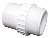 Dura 433-020 2" Male Fitting Adapter Spig x Mipt Sch 40 PVC Fitting White