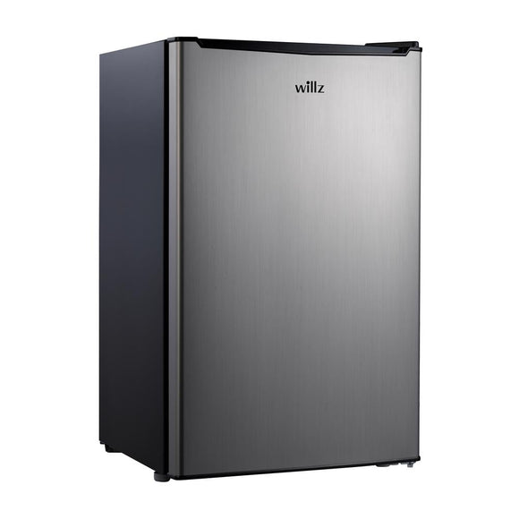 3.3 cu. ft. Mini Fridge Single Door with Chiller in Stainless Steel Look
